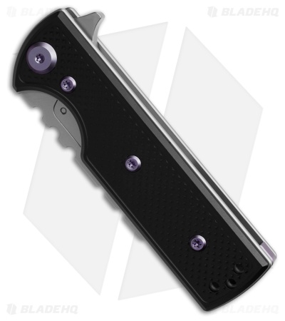 Chaves CHUB Flipper Blue Label Knife Black Knurled Al/Purple Ti (1" SW Utility)