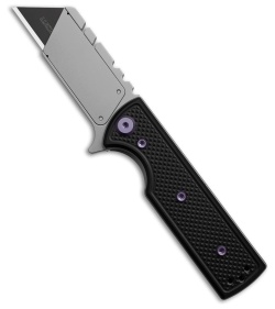 Chaves CHUB Flipper Blue Label Knife Black Knurled Al/Purple Ti (1" SW Utility)