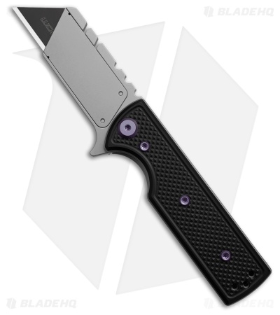 Chaves CHUB Flipper Blue Label Knife Black Knurled Al/Purple Ti (1" SW Utility)