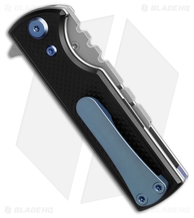 Chaves CHUB Flipper Blue Label Knife SW Knurled Al/Blue Ti (1" Utility)