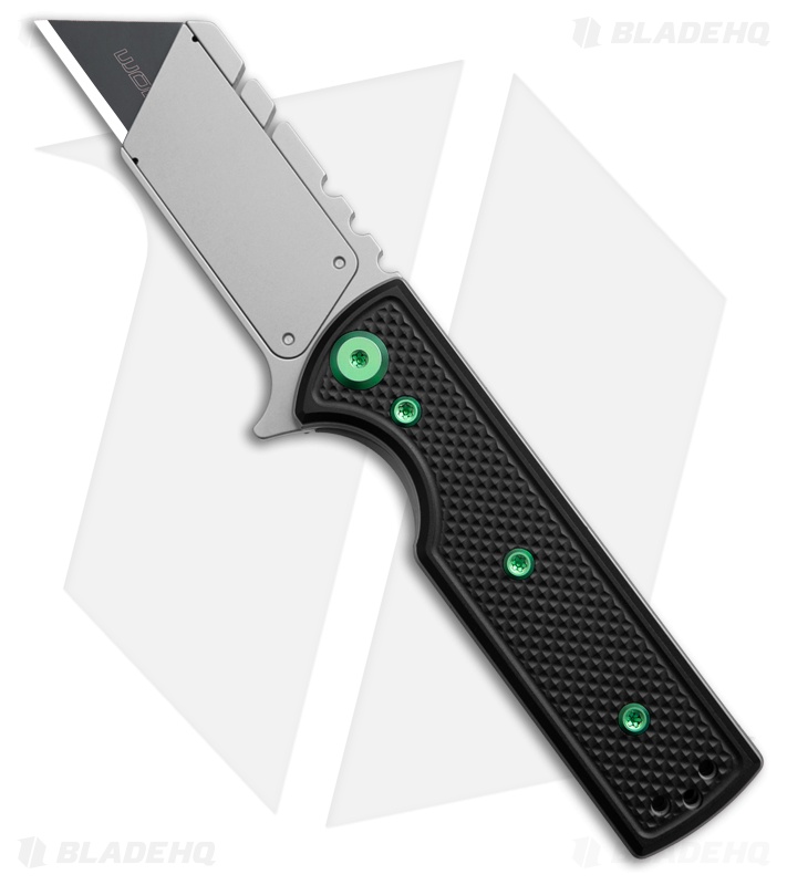 Chaves CHUB Flipper Blue Label Knife SW Knurled Al/Green Ti (1" Utility)