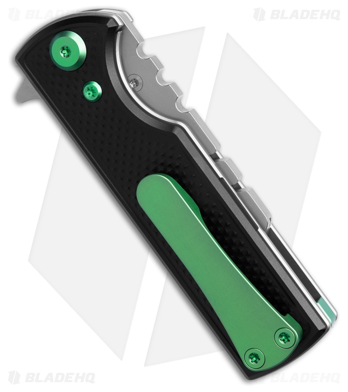 Chaves CHUB Flipper Blue Label Knife SW Knurled Al/Green Ti (1" Utility)