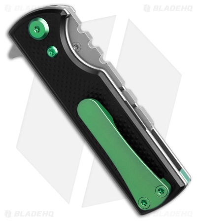 Chaves CHUB Flipper Blue Label Knife SW Knurled Al/Green Ti (1" Utility)