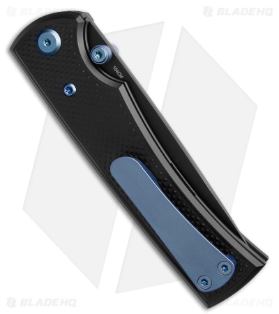 Chaves Knives Blue Label Liberation 229 DP Knife Knurled Al/Blue Ti (3.5" BLK)