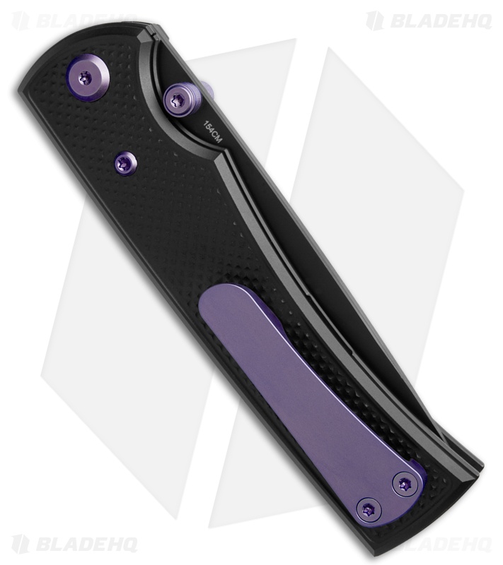 Chaves Knives Blue Label Liberation 229 DP Knife Knurled Al/Purple Ti (3.5" BLK)