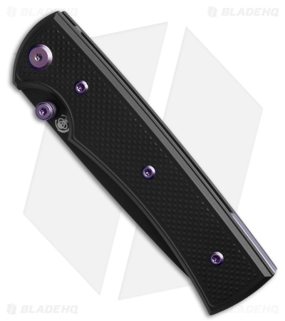 Chaves Knives Blue Label Liberation 229 DP Knife Knurled Al/Purple Ti (3.5" BLK)