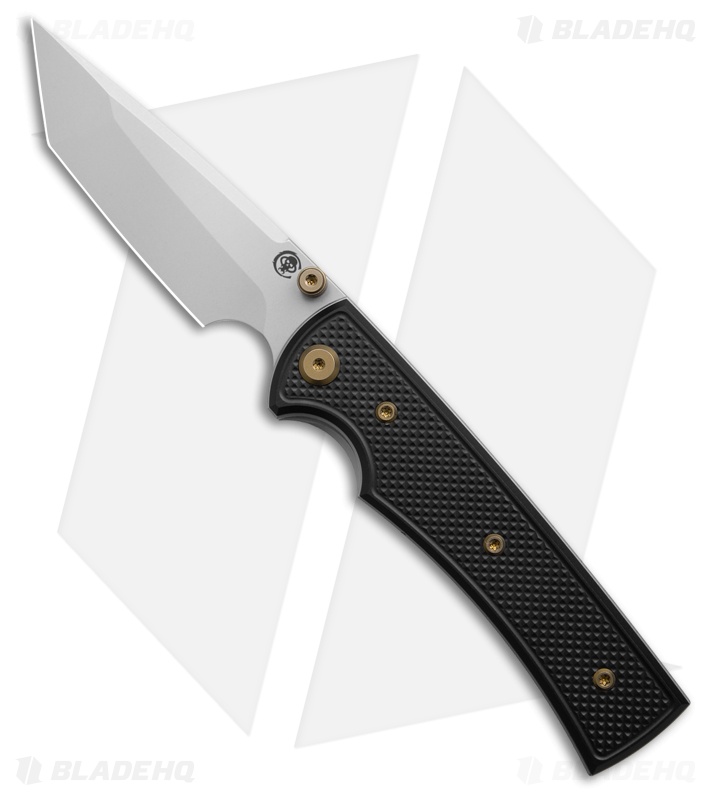 Chaves Knives Blue Label Liberation 229 Tanto Knife Knurled Al/BRZ Ti (3.5" SW)