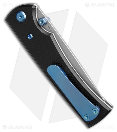 Chaves Knives Blue Label Liberation 229 Tanto Knife Knurled Al/Blue Ti (3.5" SW)