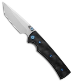 Chaves Knives Blue Label Liberation 229 Tanto Knife Knurled Al/Blue Ti (3.5" SW)