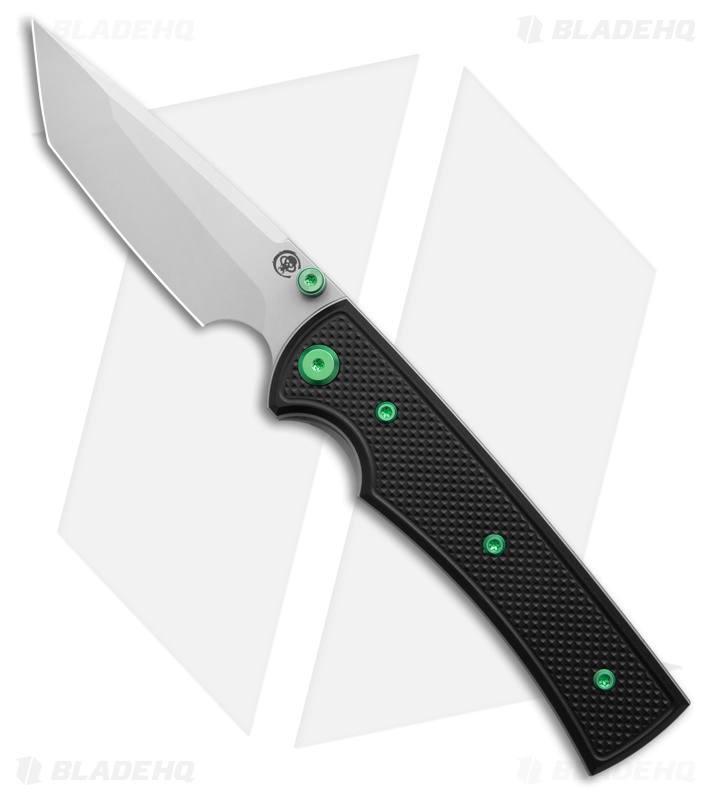 Chaves Knives Blue Label Liberation 229 Tanto Knife Knurled Al/GRN Ti (3.5" SW)
