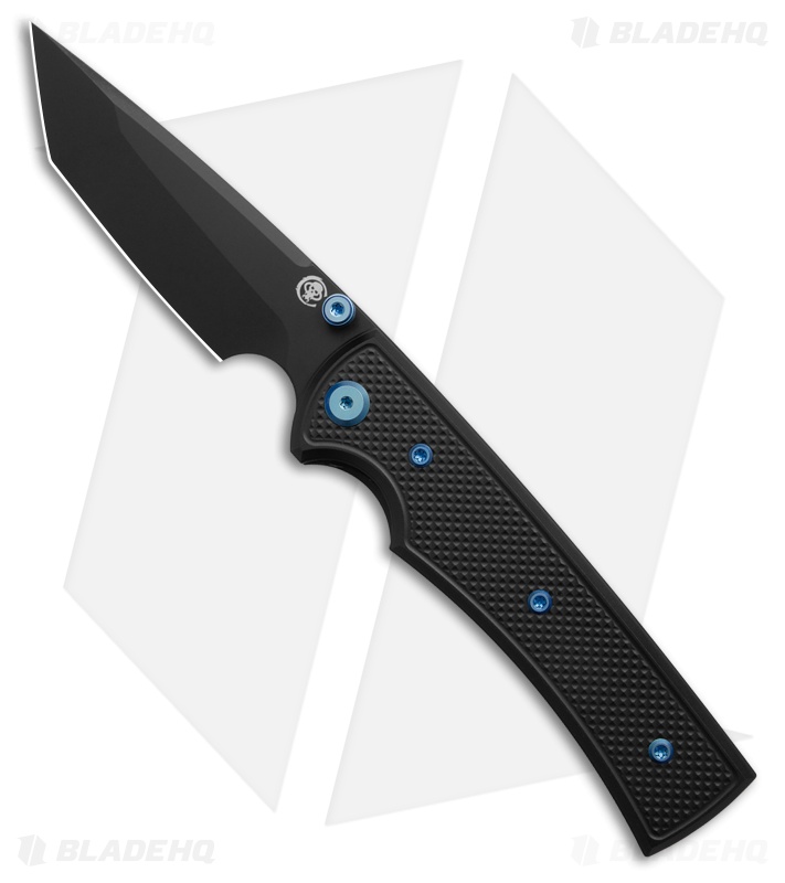 Chaves Knives Blue Label Liberation 229 Tanto Knife Knurled/Blue Ti (3.5" BLK)