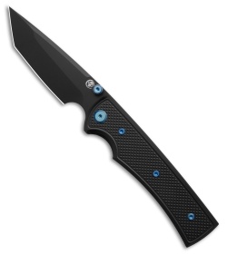 Chaves Knives Blue Label Liberation 229 Tanto Knife Knurled/Blue Ti (3.5" BLK)