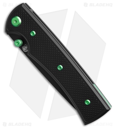 Chaves Knives Blue Label Liberation 229 Tanto Knife Knurled/Green Ti (3.5" BLK)