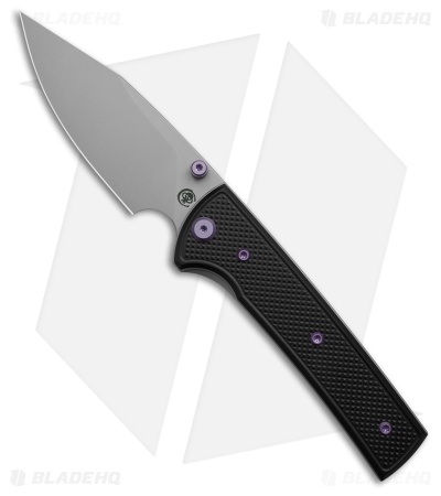Chaves Knives Blue Label Scapegoat 229 Knife Knurled DLC Al/Purple Ti (3.6" SW)