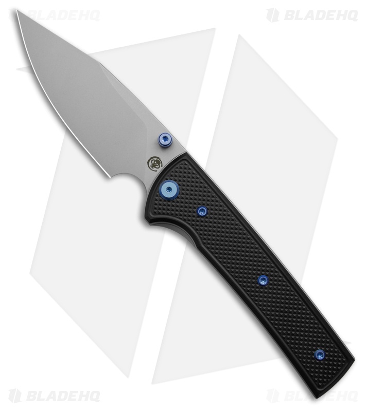 Chaves Knives Blue Label Scapegoat 229 Knife Knurled PVD Al/Blue Ti (4" SW)
