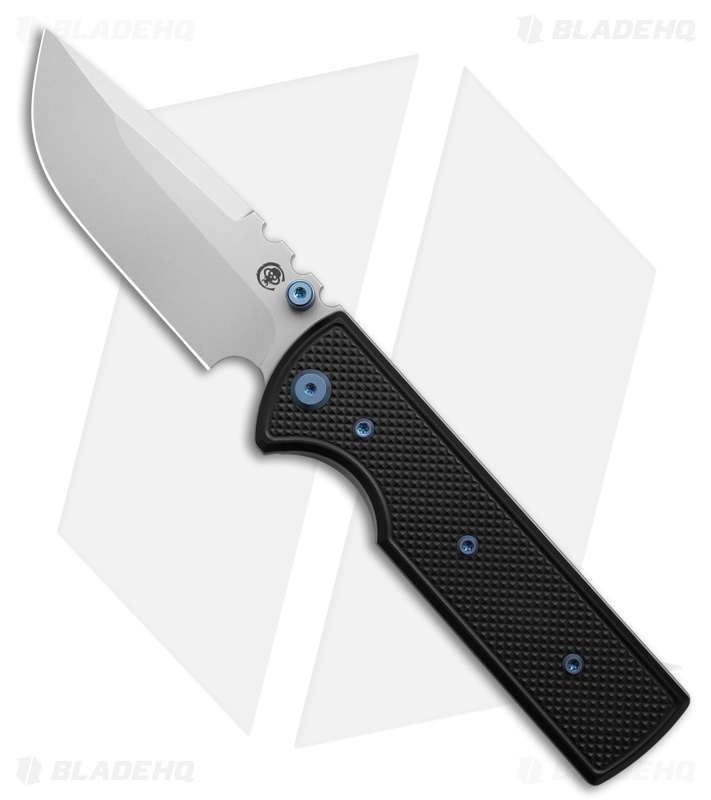 Chaves Knives NTAK Blue Label DP Knife Knurled Al/Blue Ti (3.6" SW)
