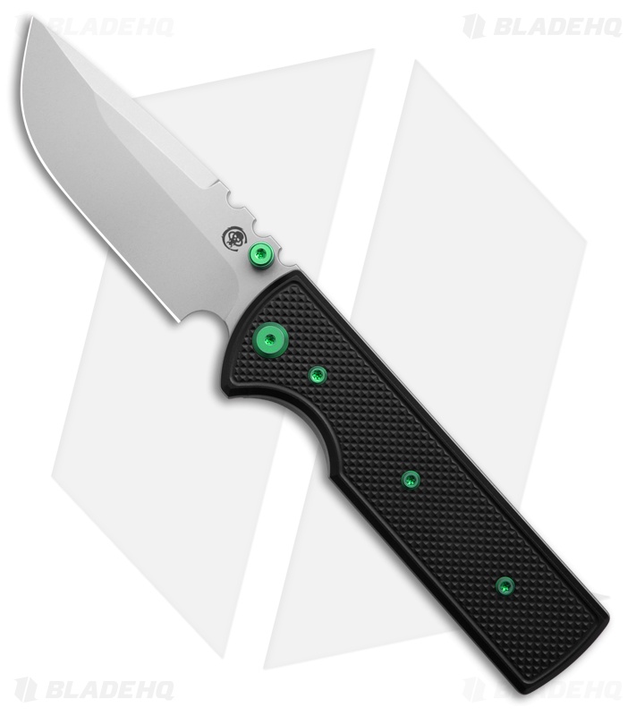 Chaves Knives NTAK Blue Label DP Knife Knurled Al/Green Ti (3.6" SW)
