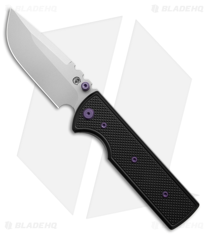 Chaves Knives NTAK Blue Label DP Knife Knurled Al/Purple Ti (3.6" SW)