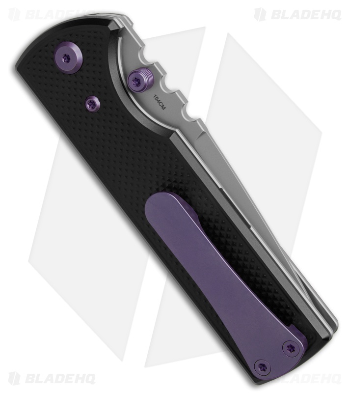 Chaves Knives NTAK Blue Label DP Knife Knurled Al/Purple Ti (3.6" SW)