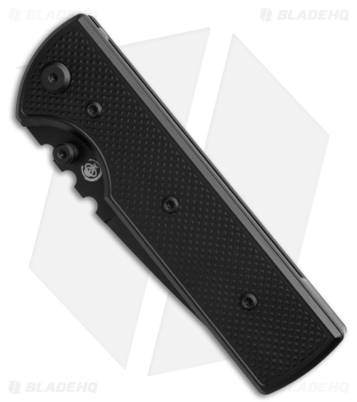 Chaves Knives NTAK Blue Label DP Knife Knurled Black Al/Black Ti (3.6" Black)