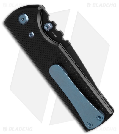Chaves Knives NTAK Blue Label DP Knife Knurled Black Al/Blue Ti (3.6" Black)