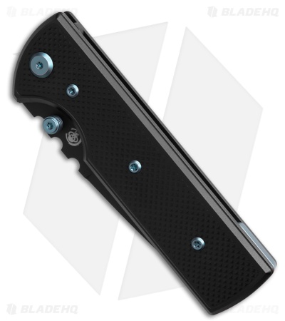 Chaves Knives NTAK Blue Label DP Knife Knurled Black Al/Blue Ti (3.6" Black)