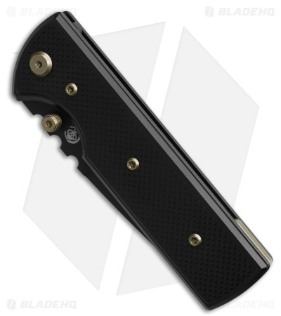 Chaves Knives NTAK Blue Label DP Knife Knurled Black Al/Bronze Ti (3.6" Black)