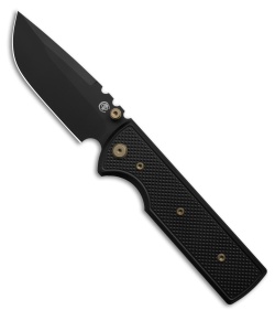 Chaves Knives NTAK Blue Label DP Knife Knurled Black Al/Bronze Ti (3.6" Black)