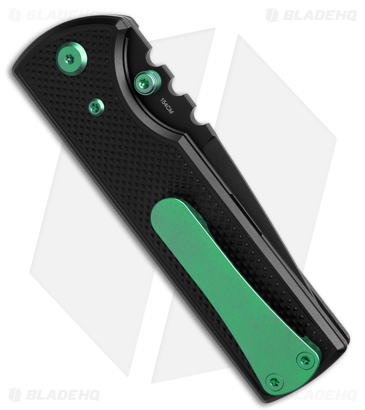Chaves Knives NTAK Blue Label DP Knife Knurled Black Al/Green Ti (3.6" Black)