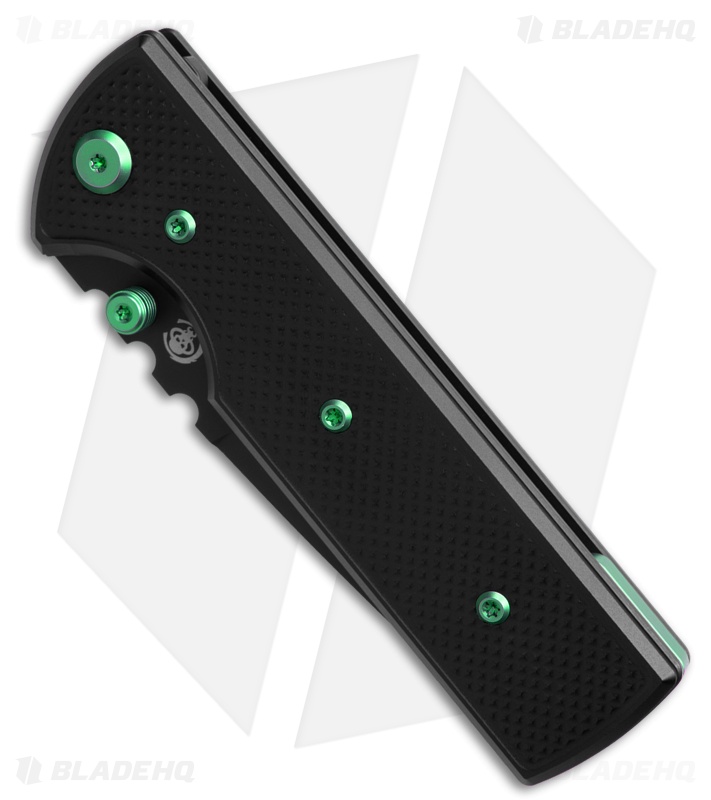 Chaves Knives NTAK Blue Label DP Knife Knurled Black Al/Green Ti (3.6" Black)