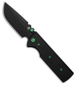 Chaves Knives NTAK Blue Label DP Knife Knurled Black Al/Green Ti (3.6" Black)
