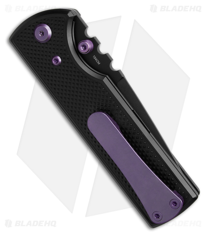 Chaves Knives NTAK Blue Label DP Knife Knurled Black Al/Purple Ti (3.6" Black)