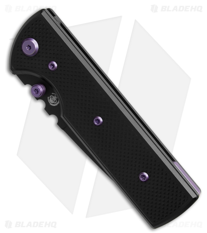 Chaves Knives NTAK Blue Label DP Knife Knurled Black Al/Purple Ti (3.6" Black)