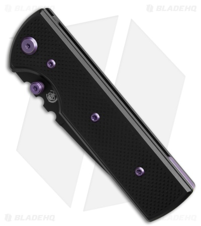 Chaves Knives NTAK Blue Label DP Knife Knurled Black Al/Purple Ti (3.6" Black)