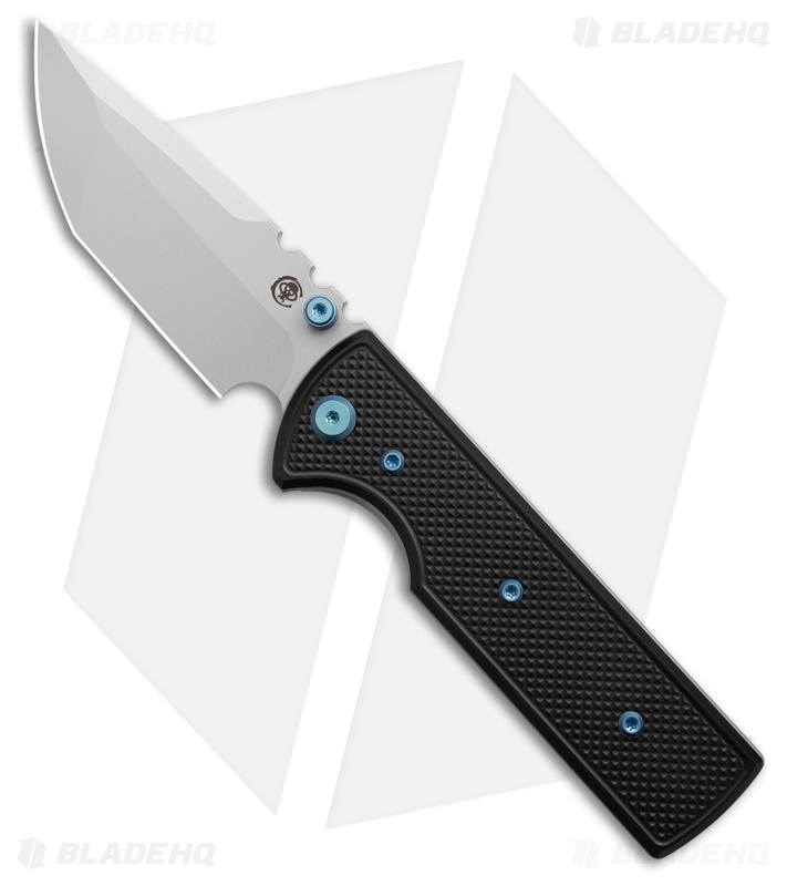 Chaves Knives NTAK Blue Label Tanto Knife Knurled Al/Blue Ti (3.6" SW)