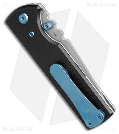 Chaves Knives NTAK Blue Label Tanto Knife Knurled Al/Blue Ti (3.6" SW)