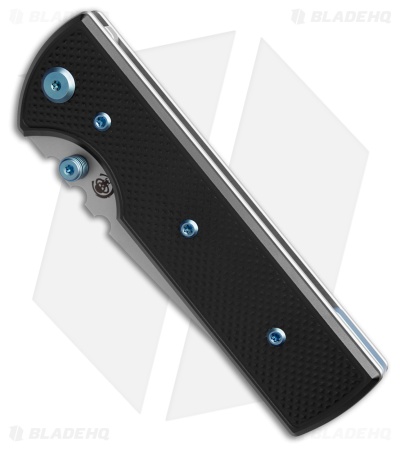 Chaves Knives NTAK Blue Label Tanto Knife Knurled Al/Blue Ti (3.6" SW)
