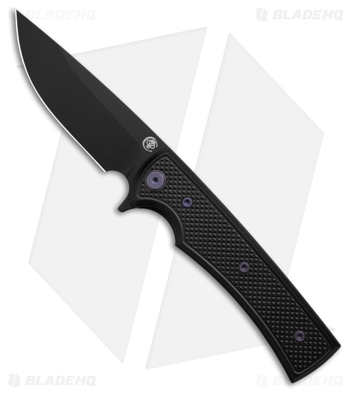 Chaves Knives Blue Label Liberation Street DP Knife Knurled/Purple Ti (3.1" BLK)