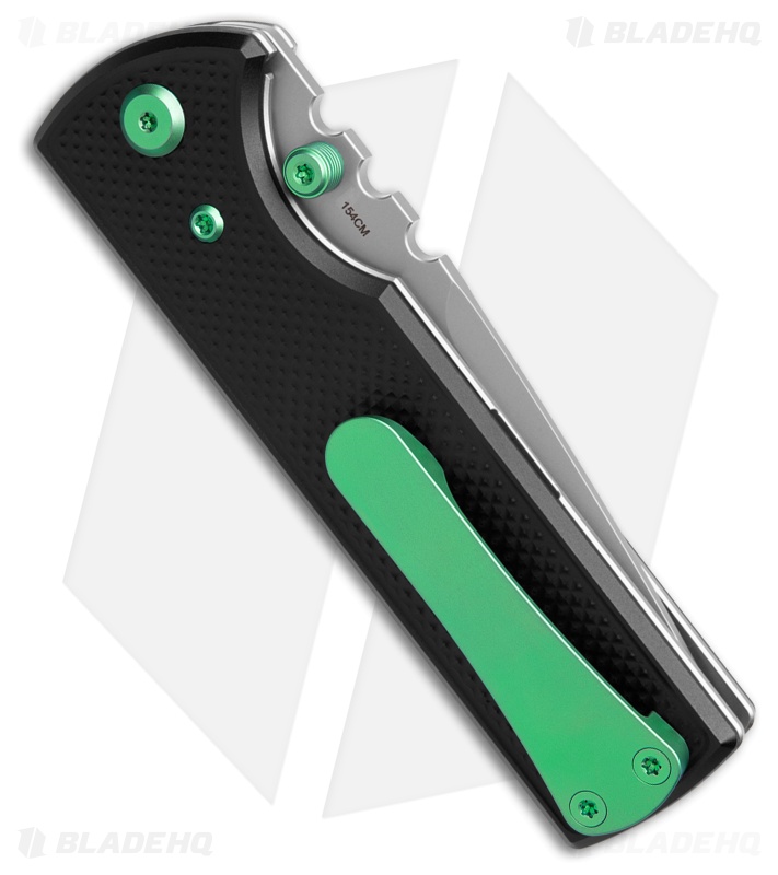 Chaves Knives NTAK Blue Label Tanto Knife Knurled Al/Green Ti (3.6" SW)