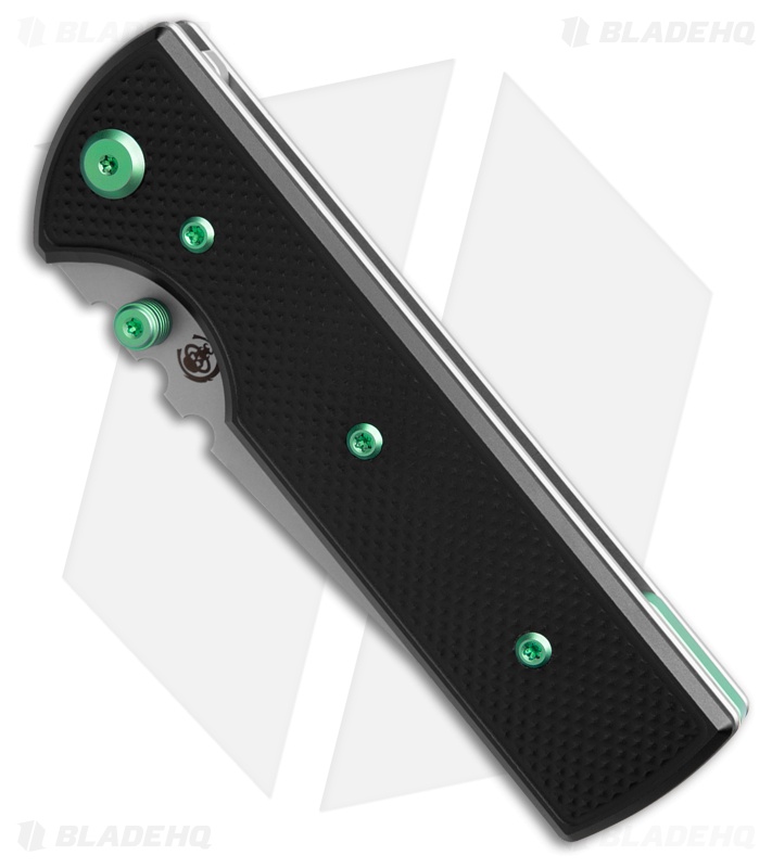 Chaves Knives NTAK Blue Label Tanto Knife Knurled Al/Green Ti (3.6" SW)