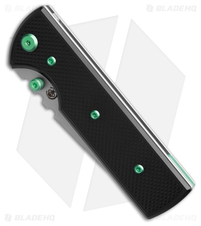 Chaves Knives NTAK Blue Label Tanto Knife Knurled Al/Green Ti (3.6" SW)