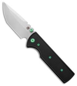 Chaves Knives NTAK Blue Label Tanto Knife Knurled Al/Green Ti (3.6" SW)