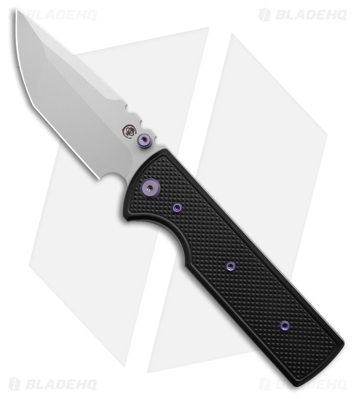 Chaves Knives NTAK Blue Label Tanto Knife Knurled Al/Purple Ti (3.6" SW)