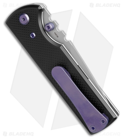 Chaves Knives NTAK Blue Label Tanto Knife Knurled Al/Purple Ti (3.6" SW)