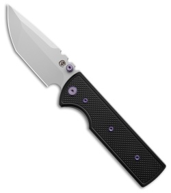 Chaves Knives NTAK Blue Label Tanto Knife Knurled Al/Purple Ti (3.6" SW)