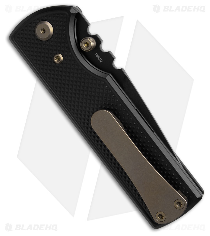 Chaves Knives NTAK Blue Label Tanto Knife Knurled Black Al/BRZ Ti (3.6" Black)