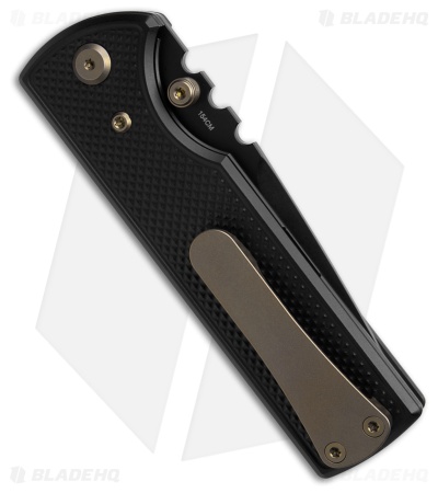 Chaves Knives NTAK Blue Label Tanto Knife Knurled Black Al/BRZ Ti (3.6" Black)