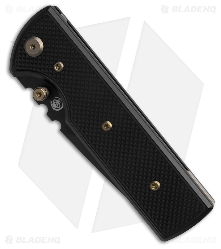 Chaves Knives NTAK Blue Label Tanto Knife Knurled Black Al/BRZ Ti (3.6" Black)