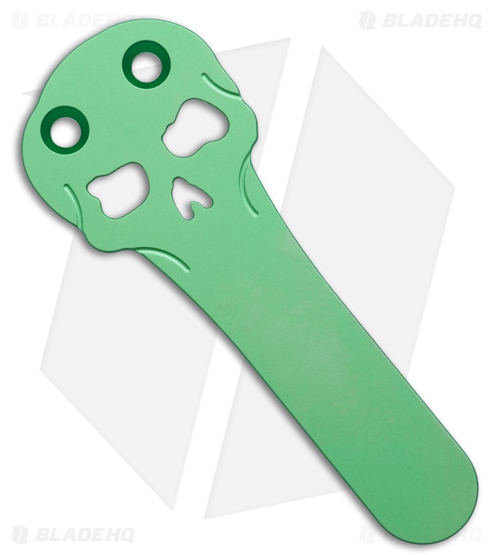 Chaves Knives NTAK Blue Label Tanto Knife Knurled Black Al/Green Ti (3.6" Black)