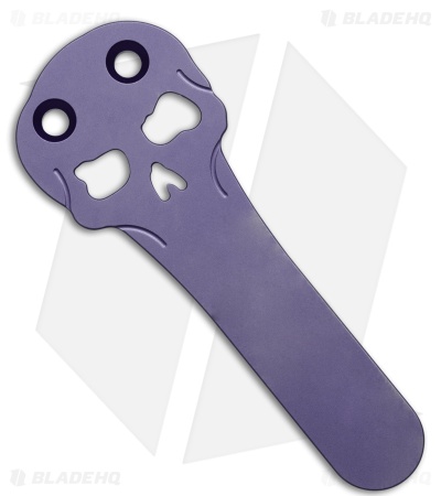 Chaves Knives NTAK Blue Label Tanto Knife Knurled Black Al/Purple Ti (3.6" BLK)